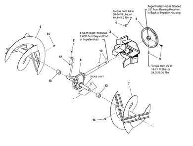Auger Drive Group - 30" Diagram and Parts List for 1695442-LP1695442-1130SE 2008 Briggs and Stratton Snow Blower